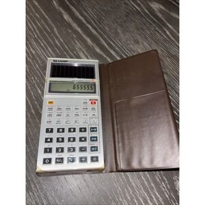 Sharp EL-515S Vintage Solar Powered Calculator Very Clean Works Great + Case